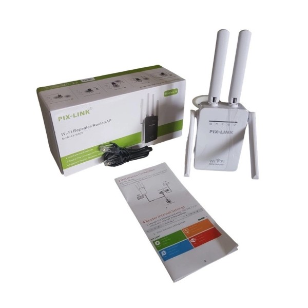 Roteador Wireless Sem Fio Wi Fi 4 Antenas 300Mbps Branco