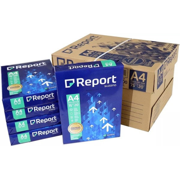 Papel Sulfite Report premium A4 branco 500 folhas kit com 10 resmas
