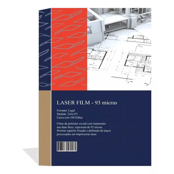 Laser Film Opaco 216x355 Para Fotolito Serig. Oficio 100 Fls Cor Cinza-claro