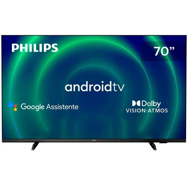 Smart TV 70" UHD 4K Philips 70PUG7406, Android TV, HDR10+